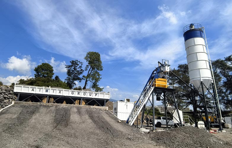 Concrete Plant on Site in Mexico with a Capacity of 50m3