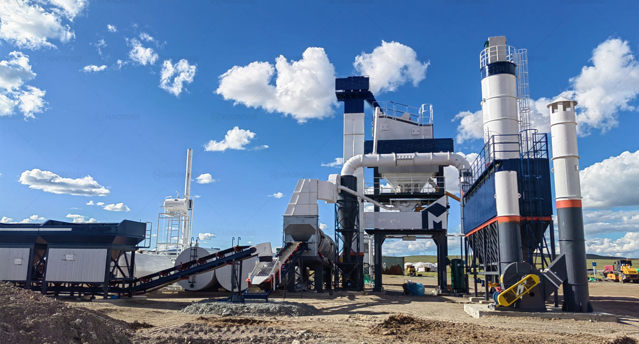 Stationary ALQ80 batch type asphalt plant Macroad project in Mongolia